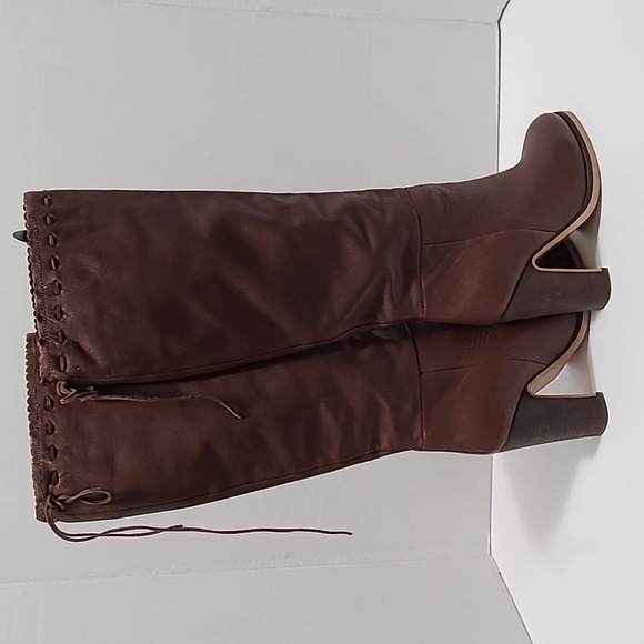 See by Chloe Genuine‎ Brown Leather Heeled Boots Size 7/38 - Picture 8 of 16